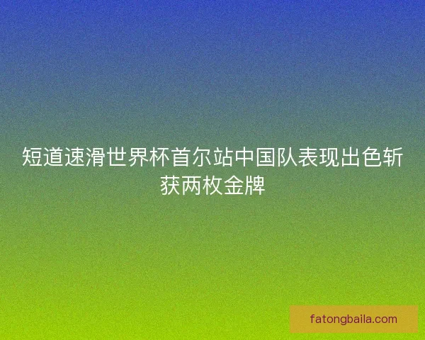 短道速滑世界杯首尔站中国队表现出色斩获两枚金牌 短道速滑世界杯首尔站中国队表现出色斩获两枚金牌